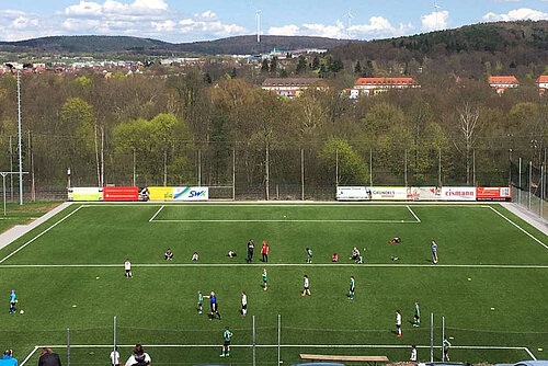 Luftaufnahme Fußballplatz Training Alex Roos Fußballschule Kaiserslautern