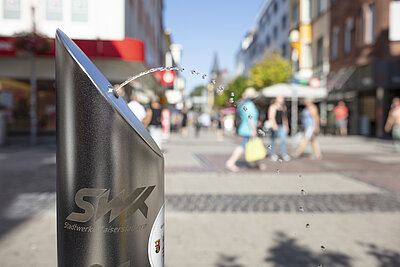 Trinkwasserbrunnen der SWK in der Innenstadt von Kaiserslautern