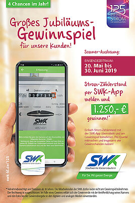 Jubiläumsgewinnspiel für SWK-Kunden 