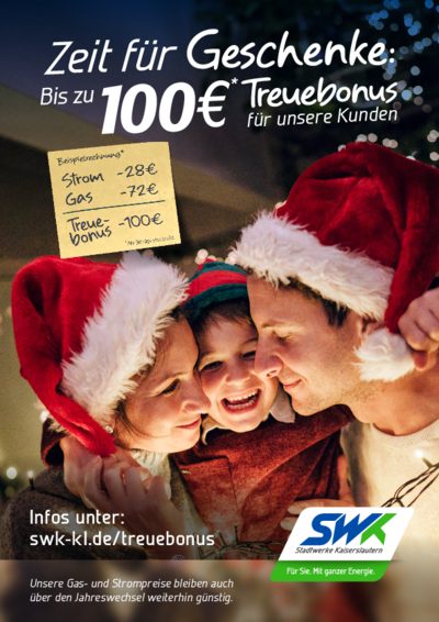 Treuebonus Kampagne mit Familie an Weihnachten